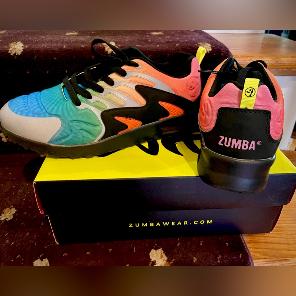 COPY - Beautiful multi-colored Zumba Sneakers side 7.5